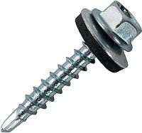 Саморез кровельный по дереву 4,8х25 с шайбой EPDM, оцинкованный (1000 шт)