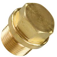Пробка-заглушка с шестигранной головкой и фланцем DIN 910, латунь