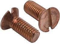 Винт с потайной головкой и прямым шлицем DIN 963 (ISO 2009), бронза (Silicon bronze)