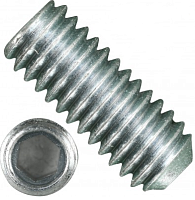 Винт установочный с засверленным концом М4х4 DIN 916 (ISO 4029), оцинкованная сталь