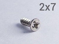 Шуруп 2х7 с потайной головкой и острым концом (цинк)