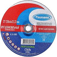 Круг зачистной по металлу 230х6х22 мм A 24 Q BF 80 Prof Tsunami Луга-Абразив D16171230602200