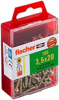 Саморез потай 3,5х20 мм Fischer FPF-SZ YZF 653931, полная резьба, желтый цинк (50 шт)