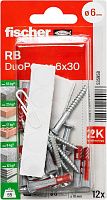 Дюбель 6х30 с шурупом Fischer DUOPOWER RB 535958, нейлон, 12 шт в блистер