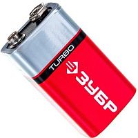 Батарейка щелочная тип 6LR61 Крона 9 В ЗУБР Turbo 59219