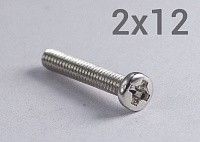 Винт М2х12 с полукруглой головкой шлиц PH, оцинкованная сталь