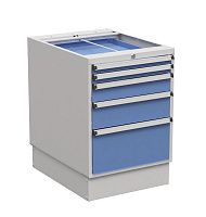 Тумба с выдвижными ящиками высота 800 мм, открывание 85% серия 55/66, Treston 61207204, синяя