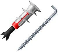 Дюбель для гипсокартона Fischer DUOBLADE WH 545685, с угловым крюком, 6 шт в блистере
