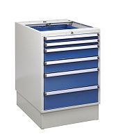 Тумба с выдвижными ящиками высота 800 мм, открывание 85% серия 55/66, Treston 61207202, синяя