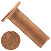 Изображение товара Заклепка полупустотелая медная 8х30 мм DIN 7338 form B