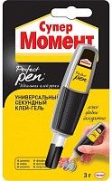 Универсальный секундный клей-гель Супер Момент Perfect Pen 2353107 3 гр