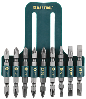 Набор двусторонних бит Kraftool 26060-H10, сталь Cr-V, 9 шт