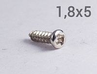 Шуруп полусфера 1,8х5 мм с острым концом, оцинкованная сталь