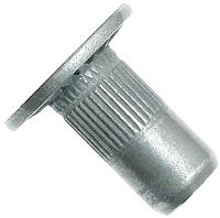 Изображение товара Резьбовая заклепка М6 с широким бортиком и насечками, оцинкованная сталь, 100 шт