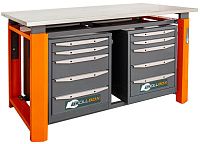 Верстак с двумя тумбами 1508х755х924 мм КМК ToollBox ТВР1500(ТВ5-ТВ5)