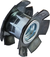 Гайка забивная корончатая для установки в круглую трубу, оцинкованная сталь