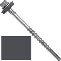 Винт самосверлящий для сэндвич-панелей 5,5/6,3х215 мм, с шайбой EPDM, SD 12 SP Fasty P155215AM, RAL 7016 антрацитово-серый