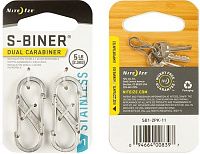 Карабин нержавеющий универсальный Nite Ize S-Biner SB1-2PK-11, размер 1 (серебристый) 2 шт