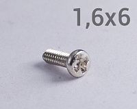 Винт М1,6х6 с полукруглой головкой шлиц PH, оцинкованная сталь