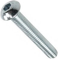 Винт с полукруглой головкой и внутренним шестигранником DIN 7380 М6х75 класс прочности 10.9, оцинкованная сталь