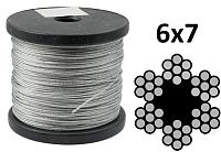 Трос стальной DIN 3055 6х7, нержавеющая сталь А2