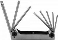 Набор шестигранных ключей TORX (Т9–Т40) Jonnesway H07M08SF, 8 штук в ключнице