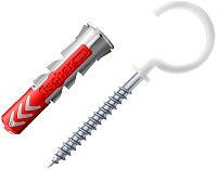 Дюбель 6х30 с круглым крючком с нейлоновым покрытием RH Fischer DUOPOWER N K NV 535481, нейлон, 6 штук в блистере