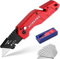 Нож строительный с нейлоновой рукояткой Workpro WP211018, красный