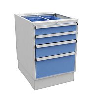 Тумба с выдвижными ящиками высота 800 мм, открывание 85% серия 55/66, Treston 61207209, синяя