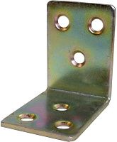 Уголок крепежный 42х42х30х2,3 мм, желтый цинк