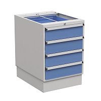 Тумба с выдвижными ящиками высота 800 мм, открывание 85% серия 55/66, Treston 61207214, синяя