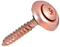 Саморез 4,5х55 с полупотайной головкой и EPDM-шайбой WS 9172, нержавеющая сталь А2 / медь