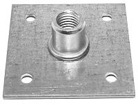 Пластина опорная облегченная с гайкой ПТ 60х60 М6, горячий цинк