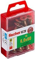 Саморез потай 6х60 мм Fischer FPF-SZ YZP 653978, неполная резьба, желтый цинк (10 шт)