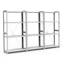 Стеллаж металлический до 125 кг, 4 полки, Металл-завод СК 1064 + дополнительные рамы