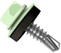 Саморез кровельный со сверлом 4,8х50 RAL 6019 пастельный зеленый