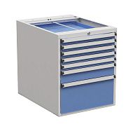 Тумба с выдвижными ящиками высота 660 мм, открывание 85% серия 55/66, Treston 61207118, синяя