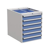 Тумба с выдвижными ящиками высота 660 мм, открывание 85% серия 55/66, Treston 61207115, синяя