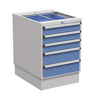 Тумба с выдвижными ящиками высота 800 мм, открывание 85% серия 55/66, Treston 61207208, синяя