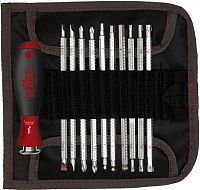 Отвертка с битами (10 шт) Wiha System 6 SoftFinish-Telescopic 03591, сталь Cr-Mo-V