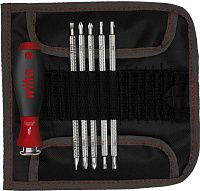 Отвертка с битами (5 шт) Wiha System 6 SoftFinish-Telescopic 32298, сталь Cr-Mo-V