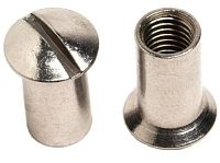 Гайка Эриксона М6х15 с полупотайной головкой и прямым шлицем арт 9061, нержавеющая сталь А4