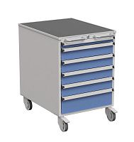 Тумба с выдвижными ящиками высота 795 мм, открывание 85% серия 55/66, Treston 61207303, на колесах, синяя