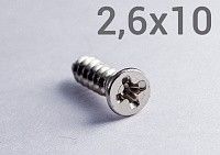 Шуруп 2,6х10 с потайной головкой и острым концом (цинк)
