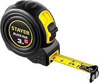 Рулетка измерительная ударостойкая 3 м х 16 мм Stayer Black Max 3410-03, 2 фиксатора