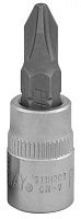 Насадка торцевая 1/4"DR с вставкой-битой PH1 L-25 мм, Jonnesway S11H201
