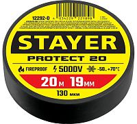 Изолента 19х20 5000 В Protect-20 Stayer 12292-D, черная