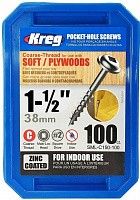 Набор саморезов (шурупов) 100 шт Kreg 1-1/2" (38 мм) SML-C150-100-INT