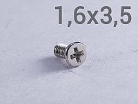 Шуруп 1,6х3,5 мм с потайной головкой и тупым концом, оцинкованная сталь