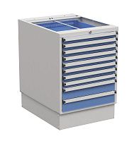 Тумба с выдвижными ящиками высота 800 мм, открывание 85% серия 55/66, Treston 61207220, синяя